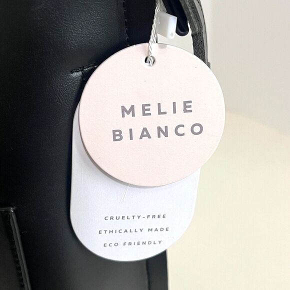 Melie Bianco Black Cecilia Saddle Large Tote Bag - Picture 13 of 14